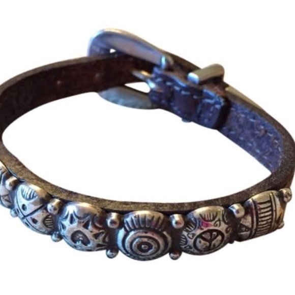 NEW! Brighten Leather Bracelet with Silver Embellishments. “Harmony” Brown. - Picture 6 of 9